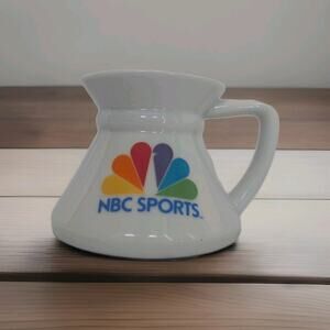 NBC Sports Coffee Mug Cup Super Rare Vtg Non Skid 12 Oz Rainbow Peacock Logo